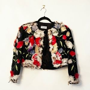 Elegant Feathered and Sequined Jacket